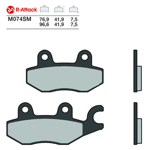 ผ้าเบรกมอเตอร์ไซค์ R-Attack M074SM ด้านหน้า ผลิตจากทองแดงเผาผง ได้รับการรับรองมาตรฐาน R90 - Product Image 1