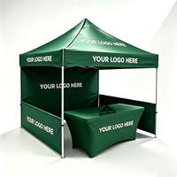Tente publicitaire carrée personnalisée 3x3m (10x10 pieds) pour salons professionnels, avec poteaux en alliage d'aluminium et mur de bannière détachable pour événements commerciaux mobiles