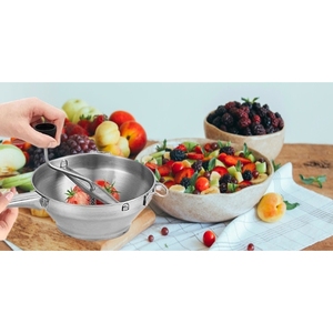 Molino de Verduras de Acero Inoxidable con Logotipo Personalizado SC ECOMMERCE, con 3 Discos Intercambiables, Molinillo de Cocina para el Hogar QT-TIFJ-AD8W - Product Image 4