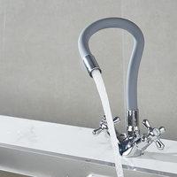 SANIPRO Meilleure Vente Robinet de Cuisine Mitigeur Extensible à Rotation 360° en Alliage de Zinc, à Monter sur Plan, avec Tuyau Flexible Universel