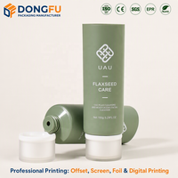 Tube cosmétique en plastique souple PE vide personnalisé vert 150 ml pour le lavage du visage, le sérum et la crème de soin – Emballage