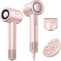 Sèche-cheveux électrique filaire CONFU 1400W avec diffuseur, 110 000 tr/min, haute vitesse, ionique, faible bruit, séchage rapide, diffuseur magnétique pour cheveux