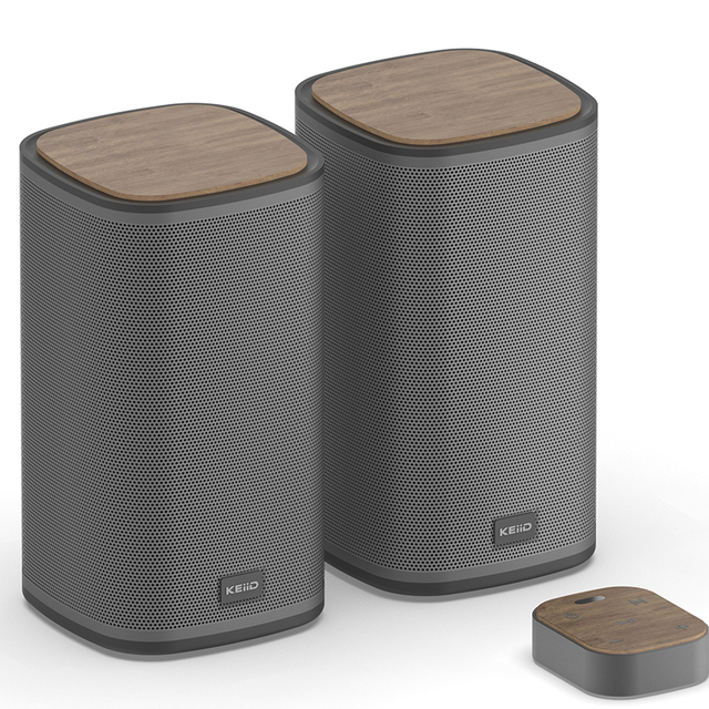 High Quality Portable RGB LED Stereo Wireless 5.4 Speaker Remote Control Waterproof Design Battery-Powered 10-30W Wood Cabinet
