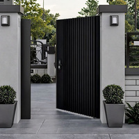 Puerta Automática Eléctrica Contra Huracanes, Marco de Doble Aleación de Aluminio y Acero, Resistente a Huracanes, para Uso en Exteriores, Villas, Apartamentos y Escuelas