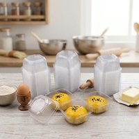 Boîte d'emballage en PET doré de qualité alimentaire pour gâteaux de lune, plateau carré transparent en plastique avec couvercle pour Mochi et pâtisseries au jaune d'œuf, vente en gros