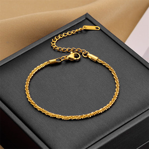 Stylish Minimalist Spiral Braided Chain Necklace And <b>Bracelet</b> <b>Set</b> Stainless Steel Unisex Gift Jewelry - Product Image 2