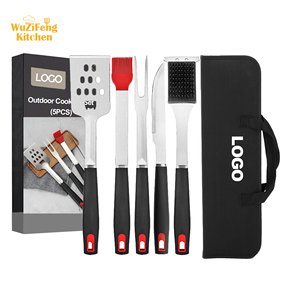 Set Completo di Utensili per Barbecue in Acciaio Inox, Kit di Accessori per Grigliate all'Aperto, Regalo per Amanti della Cucina - Product Image 1