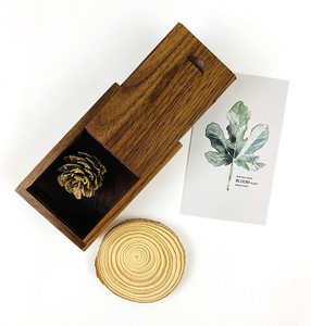 Boîte cadeau en bois avec couvercle coulissant, boîtes en bois USB pour amis, partenaires commerciaux, photographes - Product Image 2