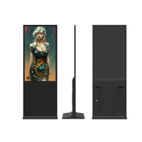 Écran publicitaire vertical d'intérieur de 98 pouces, moniteur LCD Android sur pied avec verre trempé IP65, modèle SDK RFY-GD