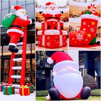 Modelo Inflable Festivo de Santa Claus para Decoraciones Navideñas y Exhibiciones Navideñas al Aire Libre