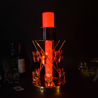 Présentoir LED métallique pour bouteilles, support de service VIP lumineux avec éclairage pour discothèque, bar et soirées