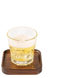 Wooden Coaster <b>Set</b> With Metal Holder Reusable For Coffee <b>Tea</b> Drinks Natural Wood Color Customizable Size - Product Image 5