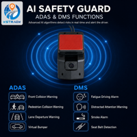 Caméra embarquée KSTRACK 4G AI avec ADAS, DMS, double caméra, GPS, gestion de flotte, enregistreur 1080P H265, étanche, GSM, pour camions, vente en gros, OEM