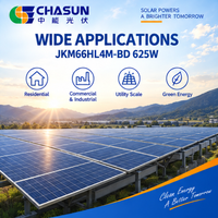 Panneau solaire bifacial double vitrage Jinko JKM625N-66HL4M-BDV 625W N Type TOPCon HOT 3.0 SMBB à haut rendement, module PV commercial