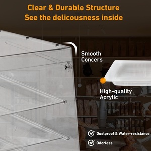 3-Tier <span class=keywords><strong>Acrylic</strong></span> Pastry hiển thị có thể tháo rời bánh chủ với bánh mì tong thương mại Countertop Cookie đứng phía trước cửa sau truy cập - Product Image 5