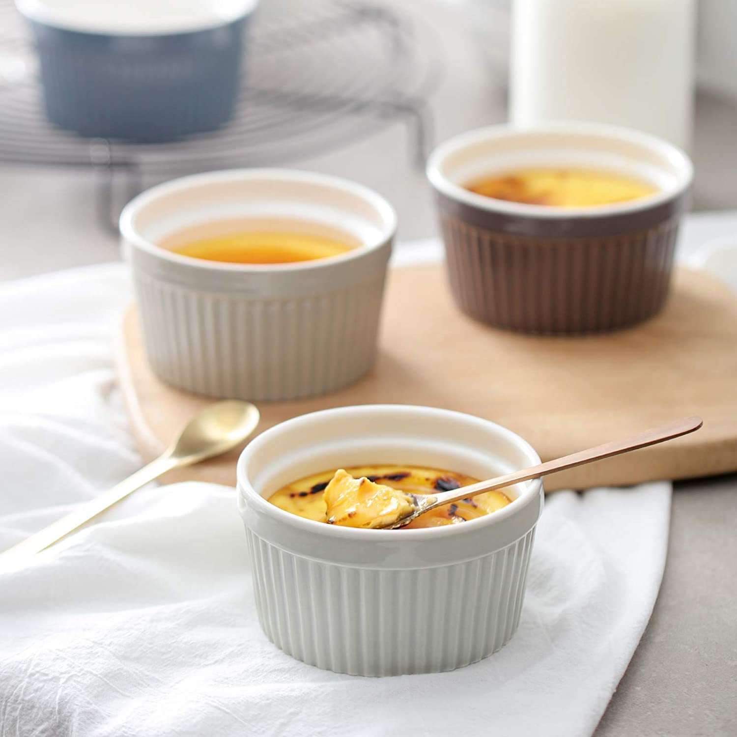 Keramik-Schälchen mit Deckeln, Soufflé-Schalen für Crème brûlée, Eiscreme und Soufflé, 8 Unzen| Alibaba.com