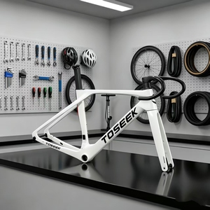 Cuadro de Bicicleta de Carretera OEM de Fibra de Carbono 700C*32C con Freno de Disco, Cableado Interno Completo, Eje Pasante BBT47, Juego de Cuadro de Bicicleta de Carretera Ligero - Product Image 1