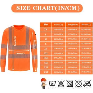 Chemise de sécurité réfléchissante haute visibilité FOXA pour hommes, manches longues, polyester, vêtements de travail, logo personnalisé, impression par transfert thermique - Product Image 3
