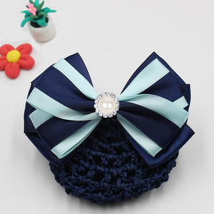 Tête coréenne fleur <span class=keywords><strong>doux</strong></span> bureau filet à cheveux Satin pince à cheveux couverture filet Tulle curling nœud papillon chignon <span class=keywords><strong>Snood</strong></span> femmes cheveux accessoires - Product Image 5