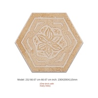 Brique hexagonale Carrelages de salle de bain rétro américain Carrelages muraux hexagonaux Cuisine balcon anti-dérapant Carrelages
