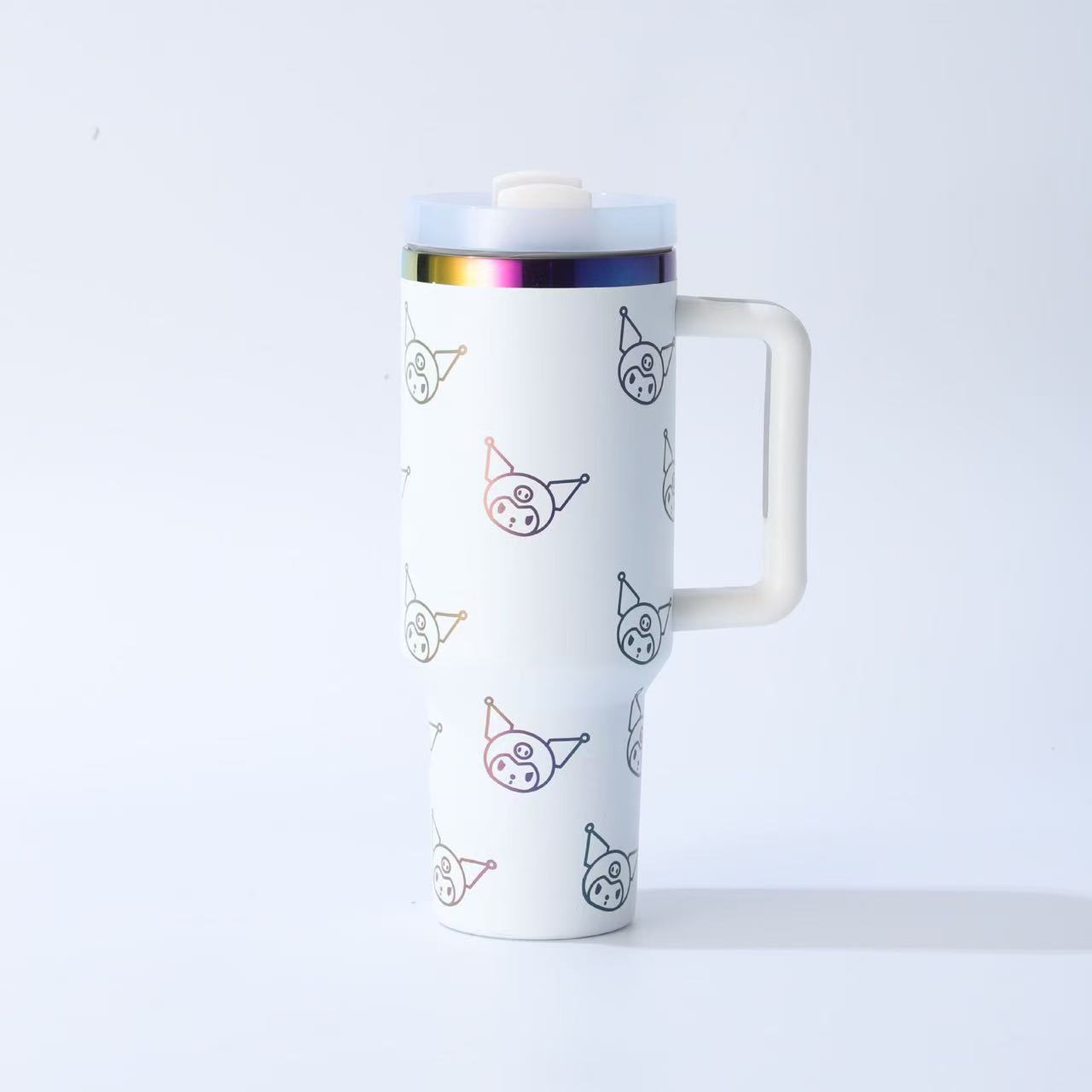 JUMBEAR Vaso De Calavera De Colores De 40 Onzas Con Asa Y Tapa Con