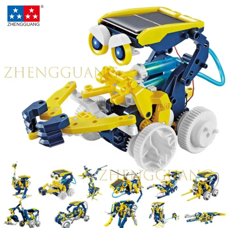 Zhengguang Toys 11-en-1 Education Robot Solaire Jouets Bricolage Construction Science Kit D'expérience Pour Enfants Solaire Alimenté Par Le Soleil
