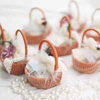 Panier en rotin PP tissé à la main, mini panier à fleurs, panier cadeau décoratif pour bonbons du Ramadan, cadeau de mariage, fête et décoration de la maison