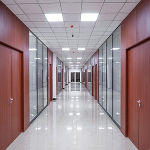 Pared de partición de oficina de vidrio decorada insonorizada de fácil instalación prefabricada - Product Image 5