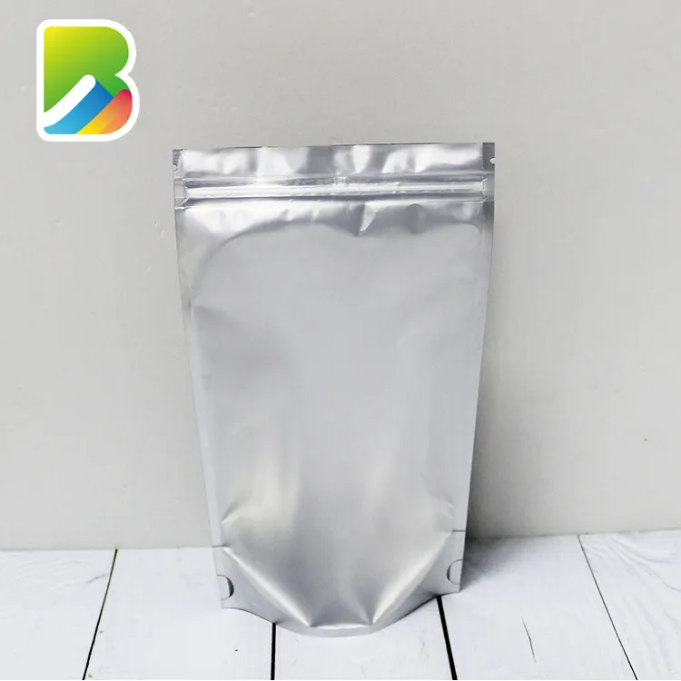 Bolsa de polvo de proteína de papel de aluminio impresa personalizada, bolsa de pie Ziplock para embalaje de aperitivos secos/bolsa de plástico de seguridad para embalaje de alimentos