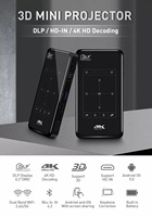 Mini projecteur DLP P09-II Android 9.0 5G WiFi 4K 3D Full HD 1080P Projecteur de poche portable pour la maison Batterie intégrée Stéréo HIFI