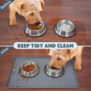 Sıcak Ürünler Özel Silikon Evcil Hayvan Besleme Matı Kedi ve Köpek Kaymaz Su Geçirmez Köpek Askılı Kenarlı Dökülme Önleyici Kase Matı Evcil Hayvan Yer Matı - Product Image 5