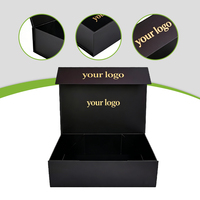 Kotak Hadiah Karton Kaku Premium Mewah Hitam dengan Logo Kustom Ramah Lingkungan, Dapat Digunakan Kembali, Penutup Magnetik, Finishing Matte, Embossing, dan Spons