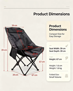 Silla Plegable Ultraligera <span class=keywords><strong>de</strong></span> 3 Posiciones Ajustables, Fabricada en Oxford 600D, con Bolsa <span class=keywords><strong>de</strong></span> Transporte, para Camping, Pesca y Senderismo, Directo <span class=keywords><strong>de</strong></span> Fábrica, OEM, ODM, Personalizable - Product Image 5