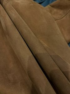 Veste en peau de mouton véritable pour homme, marron, A1, style bomber, doublée de laine, vintage, doublée de polaire, patchwork, automne, décontractée - Product Image 5
