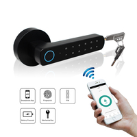 Manija de cerrojo de cerradura de puerta WiFi inteligente Tuya con código y control de acceso de huellas dactilares para oficina, hogar o edificio