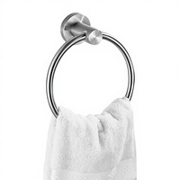 Ensemble de matériel sanitaire de salle de bain rond en acier inoxydable écologique moderne Qianchuan, trois pièces, noir