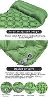 Matelas de camping gonflable ultra-léger en TPU convertible avec oreiller intégré et pompe à pied pliable portable en TPU