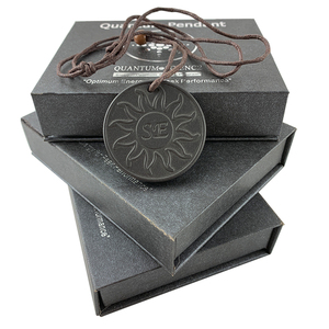 Pendentifs sans cadre en <span class=keywords><strong>pierre</strong></span> volcanique noire SE, <span class=keywords><strong>pierre</strong></span> de lave tournesol, bijoux de mode, pendentif quantique scalaire avec boîte - Product Image 3