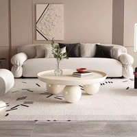 Nouvelle table basse décorative ronde de style maison, couleur crème, moderne et minimaliste, en fer avec finition cuite, pour salon