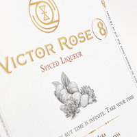 Quantité minimale de commande bas Logo personnalisé feuille d'or en relief impression conception privée étiquette d'autocollants en papier étanche pour bouteilles en verre de parfum de whisky