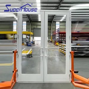 Superhouse Warenfront Frontglaze weißer Schwing-Eingang kommerzielle Wirkung NOA Aluminium Doppeltür