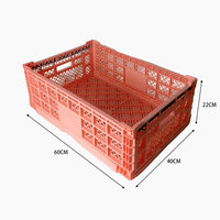 Caisse PP pliable avec logo personnalisé Boîte de rangement pliable pour l'agriculture, les légumes et les fruits Caisse en plastique perforée pour la ferme