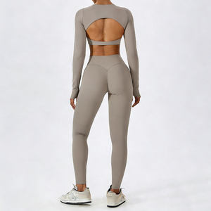 XW-ACX8002+ACK8002-1 Nuovi Arrivi Abbigliamento Sportivo da Donna per <span class=keywords><strong>Palestra</strong></span>, Completo Fitness Personalizzato, Set Yoga 2 Pezzi - Product Image 3