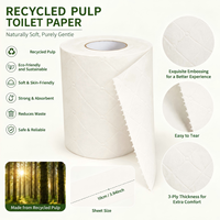 Harga Pabrik Kertas Toilet Tissue 3 Lapis Bersertifikat FSC dari Pulp Kayu Lunak Daur Ulang Biodegradable Aman untuk Septic Tank