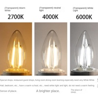 Ampoules à filament LED C35 en gros pour lustre 3000k/2700k/6500k AC Vintage Clear Globe approvisionnement d'usine E27/E14/B22 résidentiel