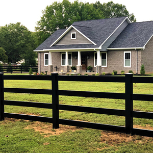 Longjie Trung Quốc Nhà Sản Xuất Bán Buôn Đen 4 Đường Ray Nhựa PVC Vinyl Trang Trại Ngoài Trời Ngựa Hàng Rào - Product Image 6