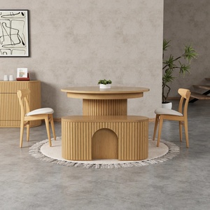 Tavolo Trasformabile di Lusso Scandinavo <span class=keywords><strong>con</strong></span> Quattro Pannelli Espandibili, Set di Tavoli da <span class=keywords><strong>Cucina</strong></span> dal Design Moderno Italiano - Product Image 1