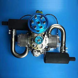 Motor de gasolina DLE200 de doble cilindro, 2 tiempos, refrigerado por aire, 200 cc, arranque eléctrico, para actualización de aeronaves, de aluminio. - Product Image 1