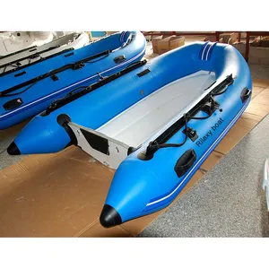 Factory small rescue rigid belly inflatable fish boat with outboard motor