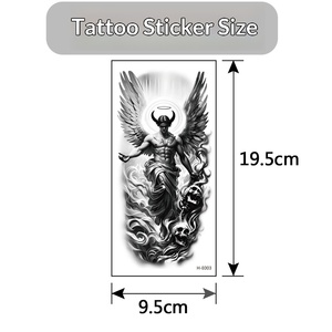 Nuovo Adesivo per <span class=keywords><strong>Tatuaggio</strong></span> Temporaneo Personalizzato a Mezzo Braccio, Teschio Bianco e Nero, Colorato, Impermeabile, Piccoli Animali Realistici per Adulti - Product Image 5